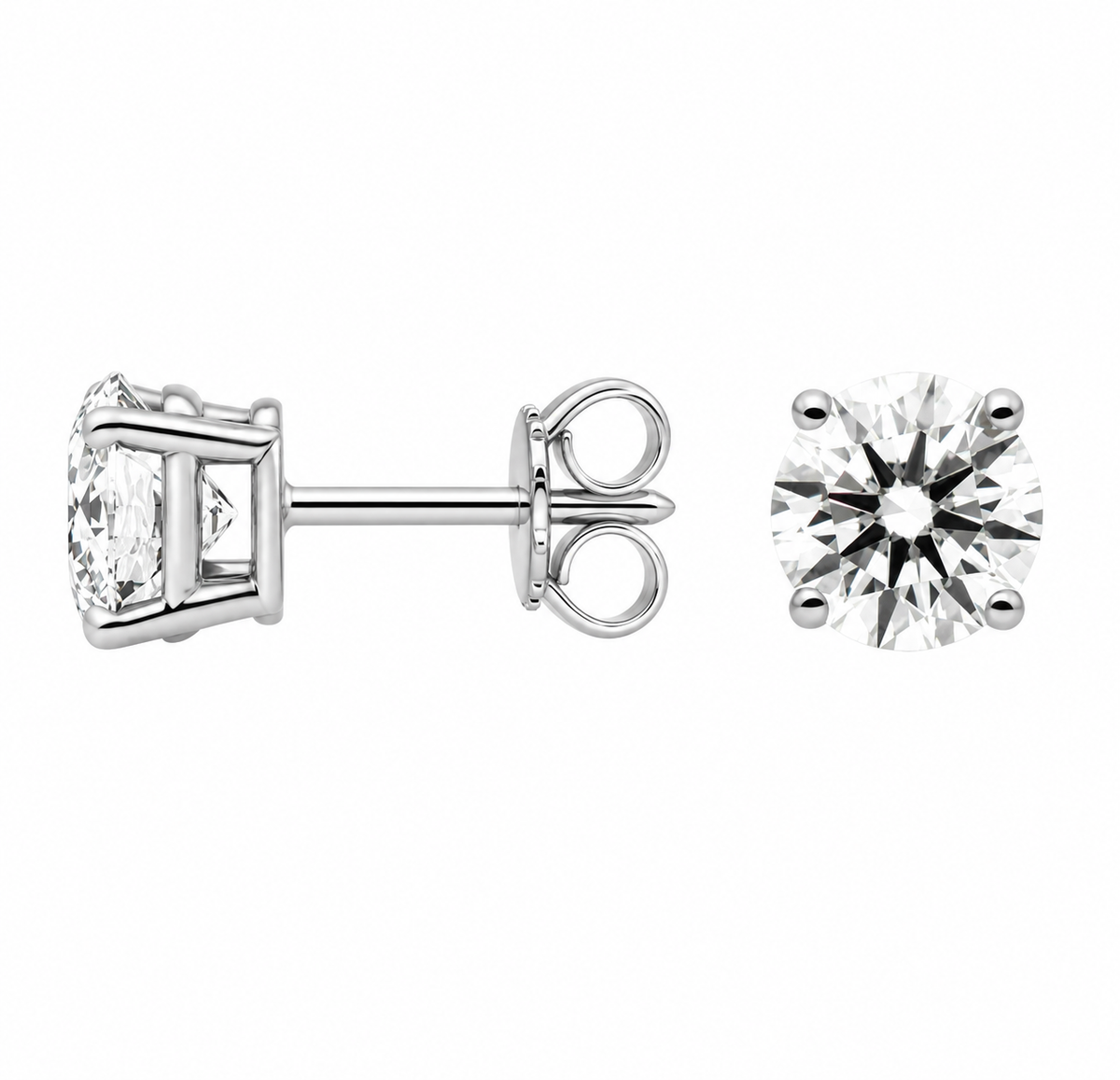 Lab Grown Diamond Studs 4 Uñas 2.5 ctw