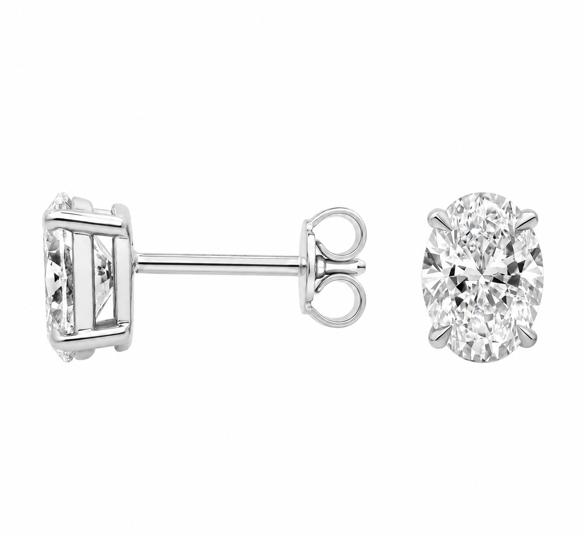 Lab Grown Diamond Oval Studs 1.5 ctw