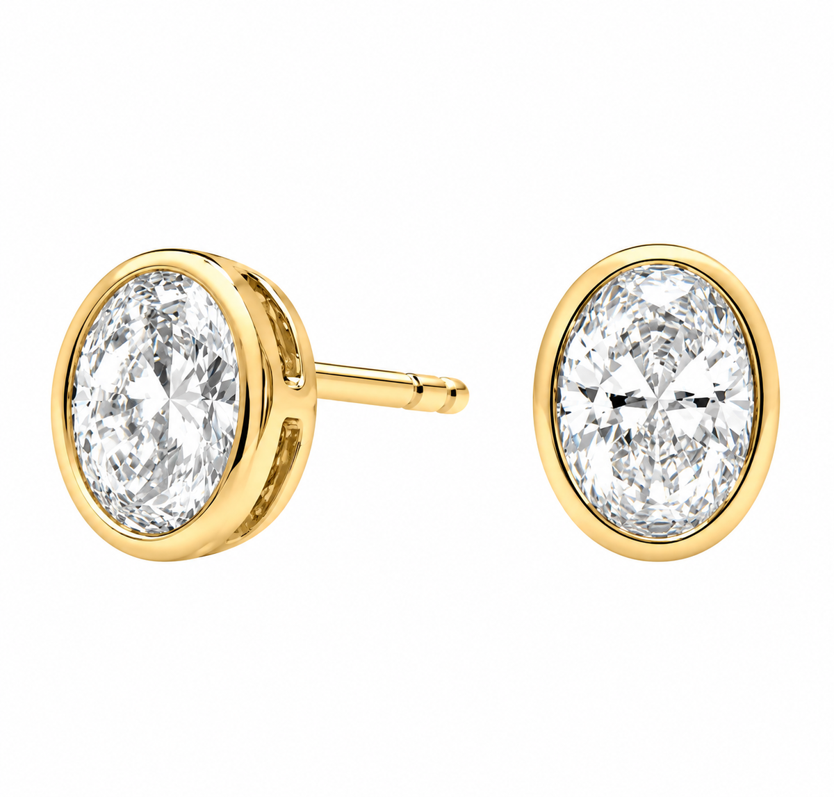 Lab Grown Diamond Studs Oval Bisel 1 ctw