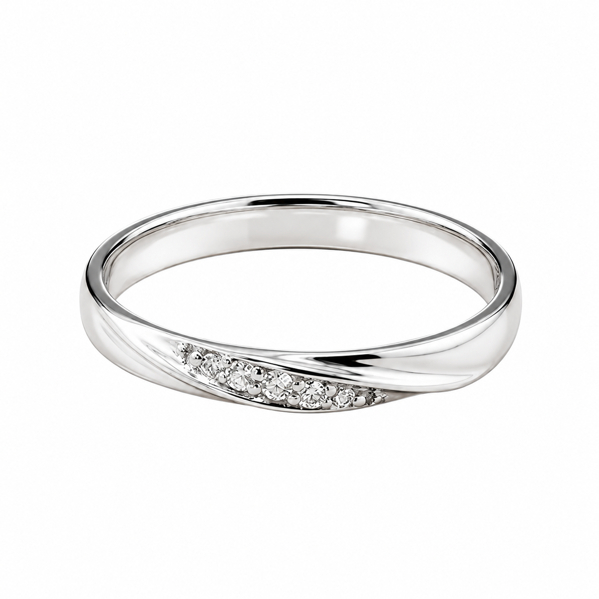 Argolla media caña 3mm con diamantes