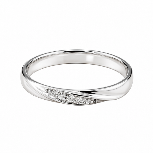 Argolla media caña 3mm con diamantes
