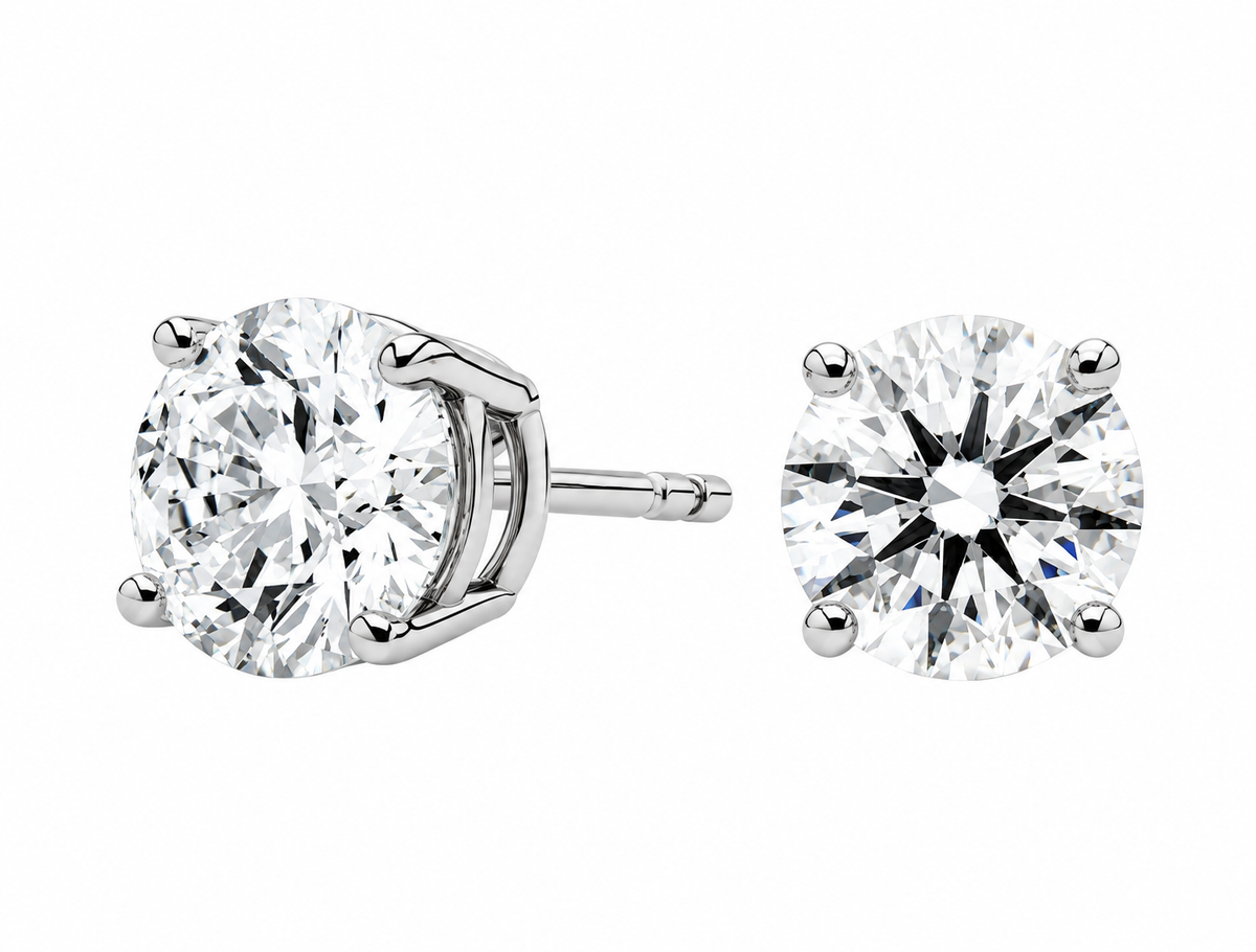 Lab Grown Diamond Studs 4 Uñas 2.5 ctw