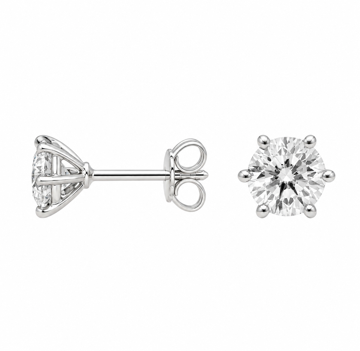 Lab Grown Diamond Studs 6 Uñas 1 ctw