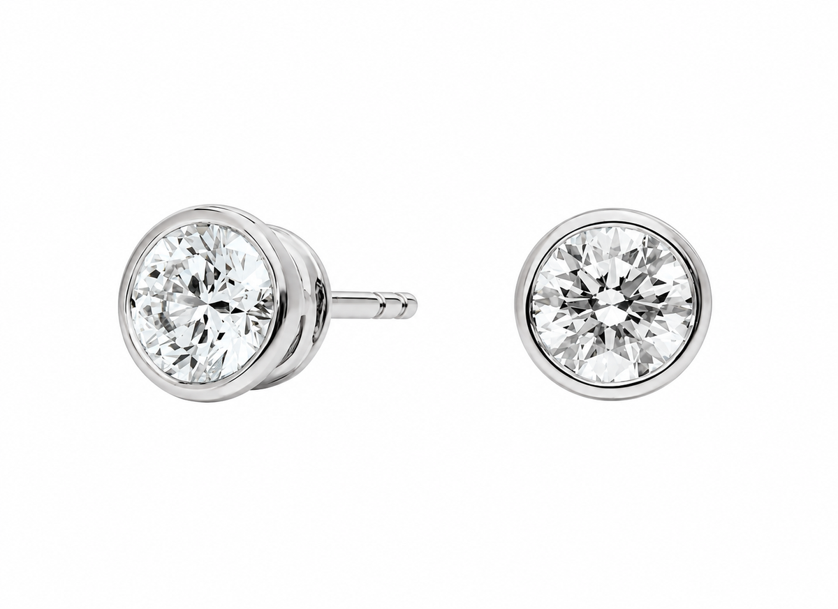 Lab Grown Diamond Studs Bisel 1 ctw