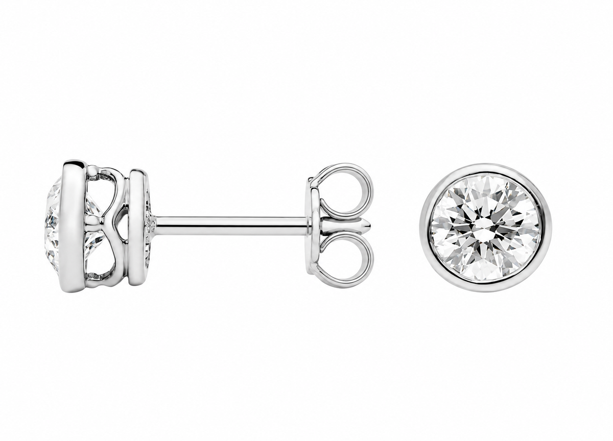 Lab Grown Diamond Studs Bisel 1 ctw