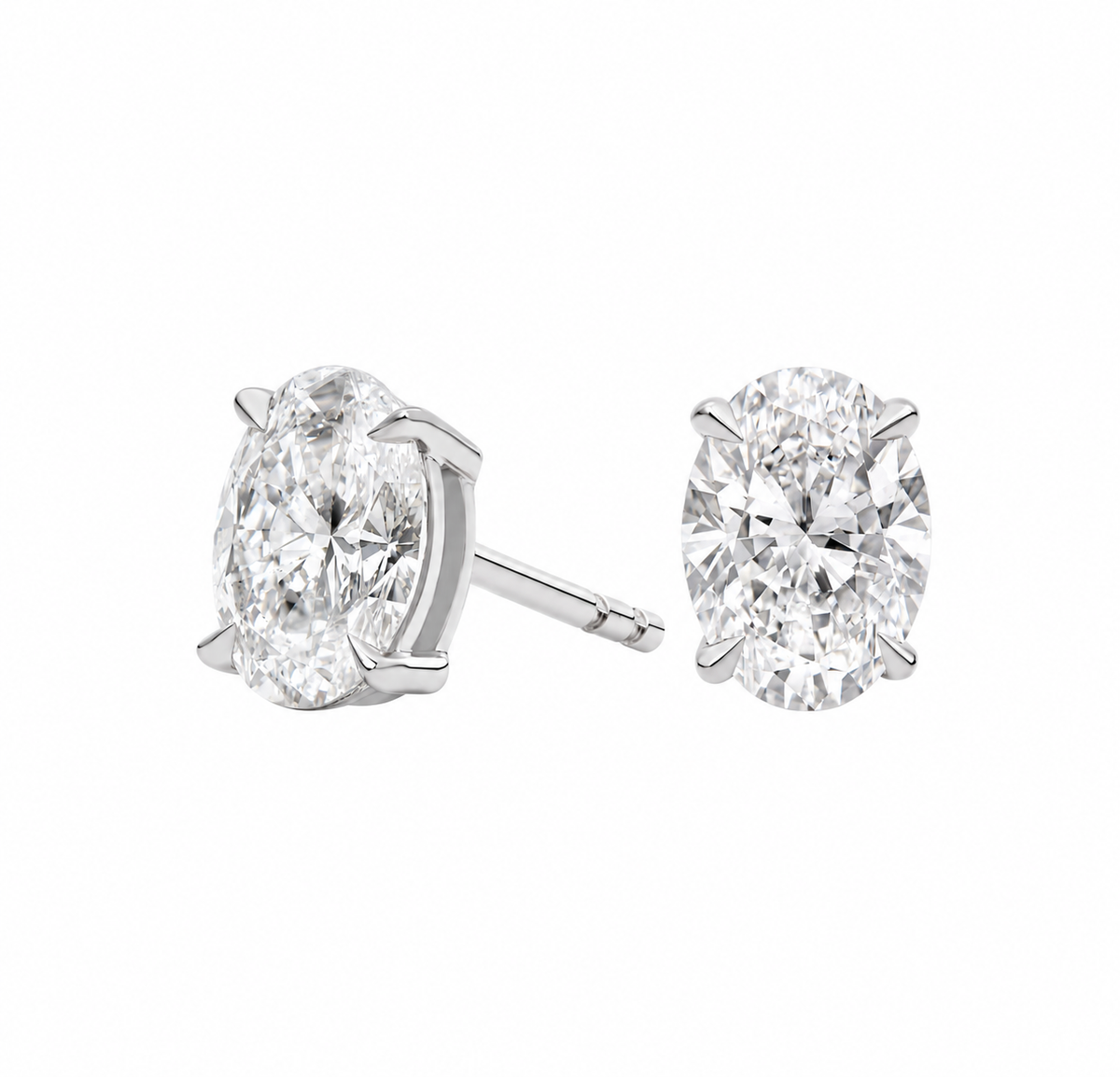 Lab Grown Diamond Oval Studs 1.5 ctw