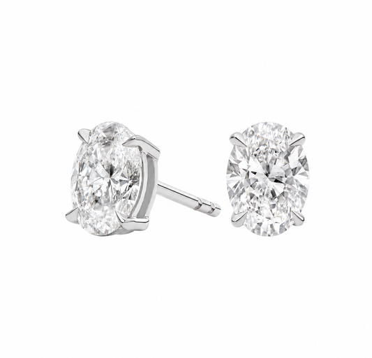Lab Grown Diamond Oval Studs 1.5 ctw