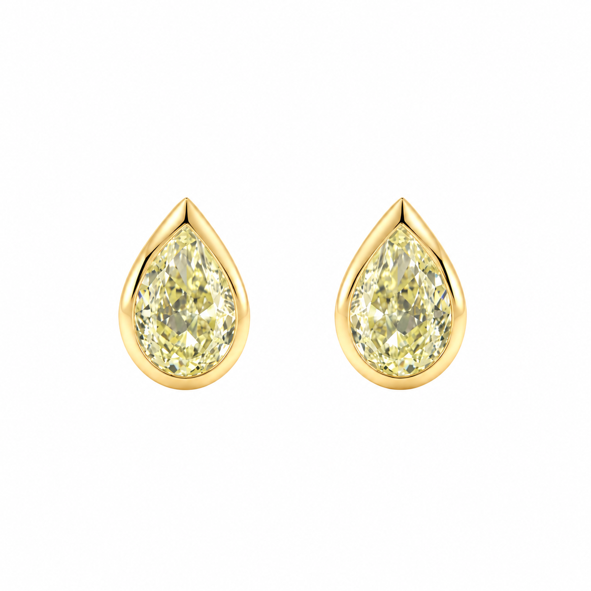 Studs Pera Diamantes Lab Grown amarillos 0.80 ctw